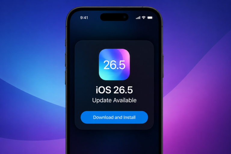 Apple iOS 26.5 update showing encrypted RCS messaging and new iPhone features