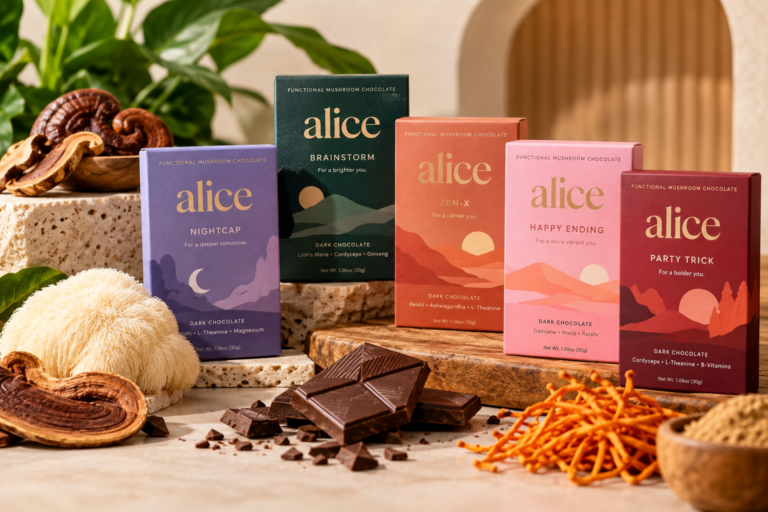 Alice Mushrooms Series A $8 million funding and functional chocolate products